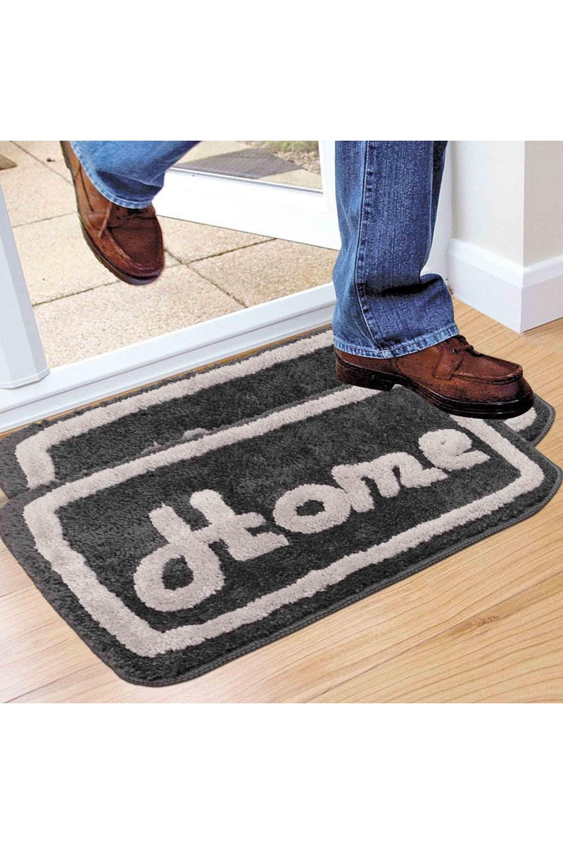 Home Beautiful Anti-Skid Polyester Bath Mat, Set of 2