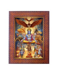 Lord Ram Maa Sita Photo Frame 19X23 Inch Religious Wall & Table Decor Frame | Lord Ram Maa Sita Spiritual Photo Frame For Home, Temple & Office | Decorative Hindu God & Goddess Frame (Pack Of 1) (