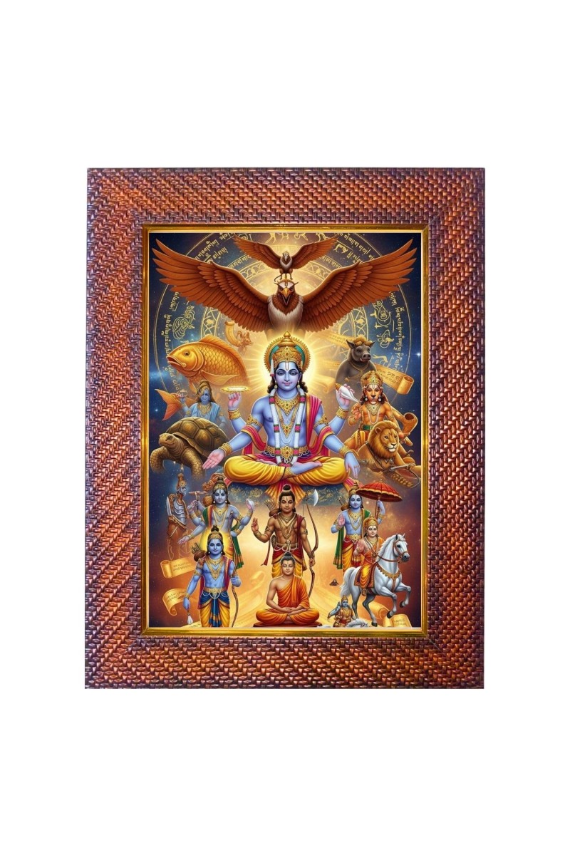 Mata Lakshmi Photo Frame 13X17 Inch Religious Wall & Table Decor Frame | Mata Lakshmi Spiritual Photo Frame For Home, Temple & Office (F18382X13X17)