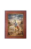 Lord Vishnu Narsinha Avatar Photo Frame Religious Wall & Table Decor Frame | Lord Vishnu Narsinha Avatar Spiritual Photo Frame For Home, Temple & Office | Decorative Hindu God & Goddess