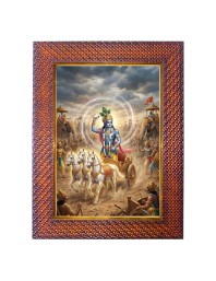 Lord Vishnu Narsinha Avatar Photo Frame 19X23 Inch Religious Wall & Table Decor Frame | Lord Vishnu Narsinha Avatar Spiritual Photo Frame For Home, Temple & Office (F18181X19X23)
