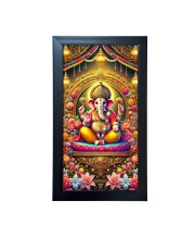 Hitech Sales Lord Ganesh Ji Religious Art Photo Frame – Acrylic Wall Decor for Home, Office & Temple (39.5 x 24.3 cm)