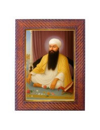 Guru Tegh Bahadur Sahib Ji Photo Frame 17X21 Inch Religious Wall & Table Decor Frame | Guru Tegh Bahadur Sahib Ji Spiritual Photo Frame For Home, Temple & Office | Decorative Hindu God & Goddess F