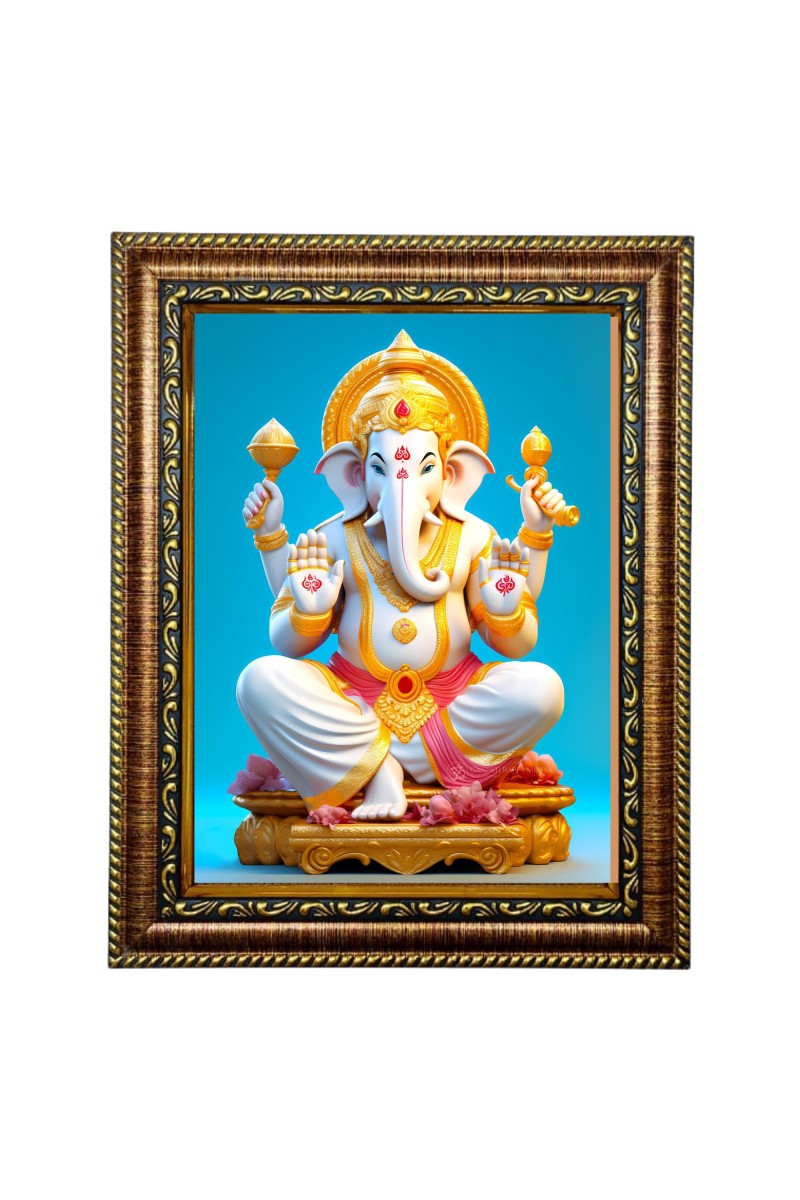 Hi Tech Sales Ganesh Ji Photo Frame for wall/table, Study & living room, gifts (7 x 9)