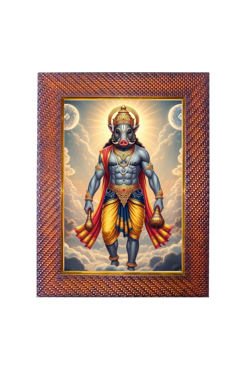 Mata Ganga Photo Frame 15X19 Inch Religious Wall & Table Decor Frame | Mata Ganga Spiritual Photo Frame For Home, Temple & Office (F18381X15X19)