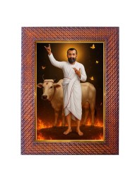 Lord Chaitanyaa Mahaprabhu Photo Frame 19X23 Inch Religious Wall & Table Decor Frame | Lord Chaitanyaa Mahaprabhu Spiritual Photo Frame For Home, Temple & Office (F18269X19X23)