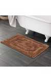 Home Beautiful Anti-Skid Brown Polyester Bath Mat