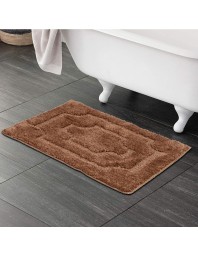Home Beautiful Anti-Skid Brown Polyester Bath Mat