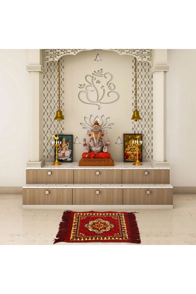 Home Beautiful Maroon Polyester Door Mat