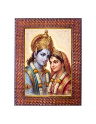 Lord Ram Mata Sita Photo Frame 17X21 Inch Religious Wall & Table Decor Frame | Lord Ram Mata Sita Spiritual Photo Frame For Home, Temple & Office (F18169X17X21)