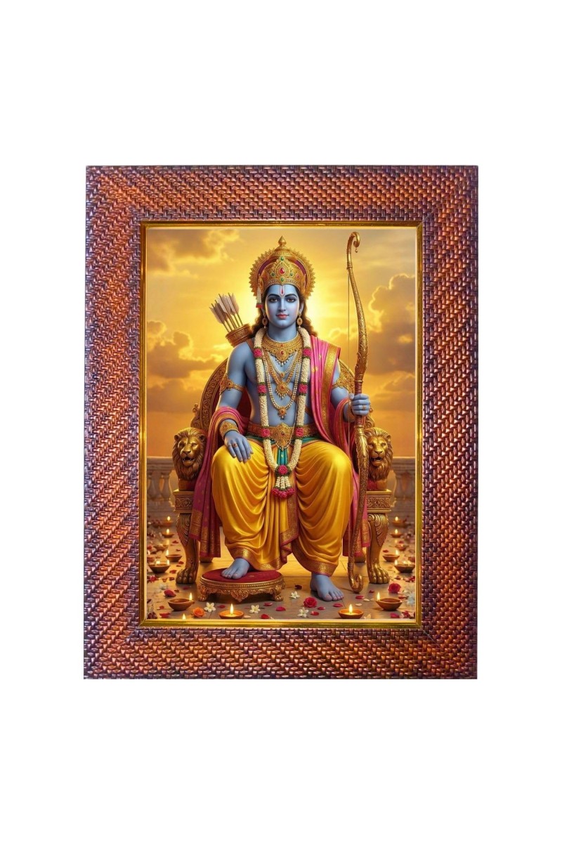 Lord Ram Photo Frame Religious Wall & Table Decor Frame | Lord Ram Spiritual Photo Frame For Home, Temple & Office | Decorative Hindu God & Goddess Frame (Pack Of 1) (F18076)