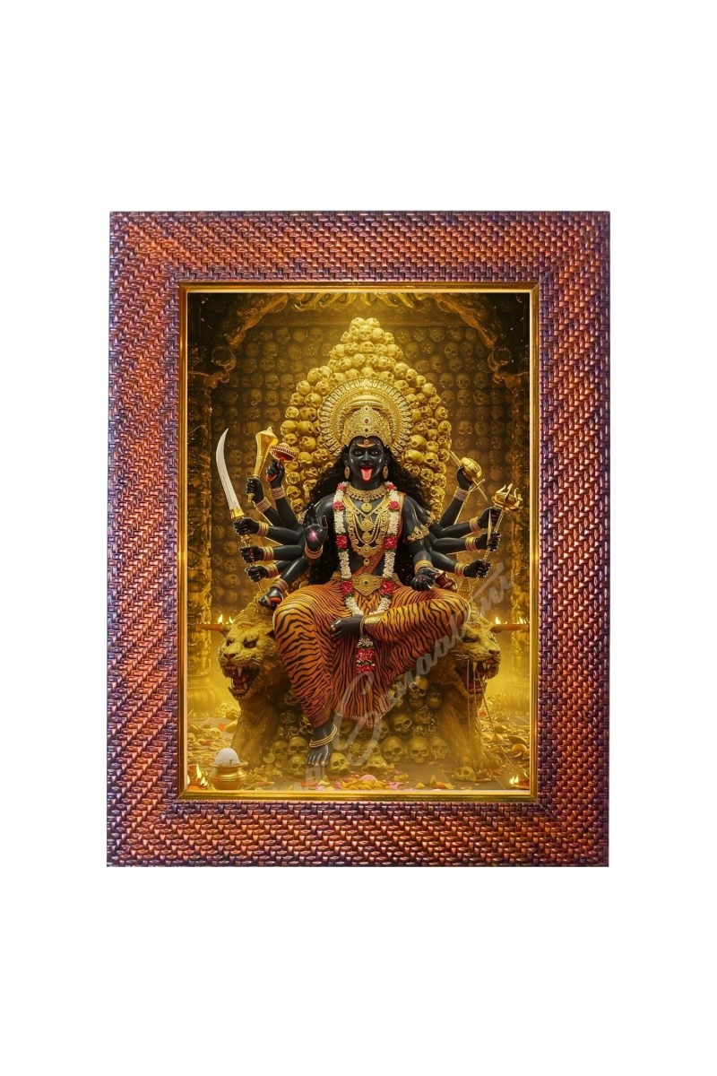 Mata Saraswati Photo Frame 21X25 Inch Religious Wall & Table Decor Frame | Mata Saraswati Spiritual Photo Frame For Home, Temple & Office (F18131X21X25)