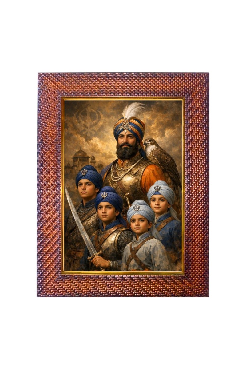 Guru Nanak Photo Frame Religious Wall & Table Decor Frame | Guru Nanak Spiritual Photo Frame For Home, Temple & Office | Decorative Hindu God & Goddess Frame (Pack Of 1) (F18251)