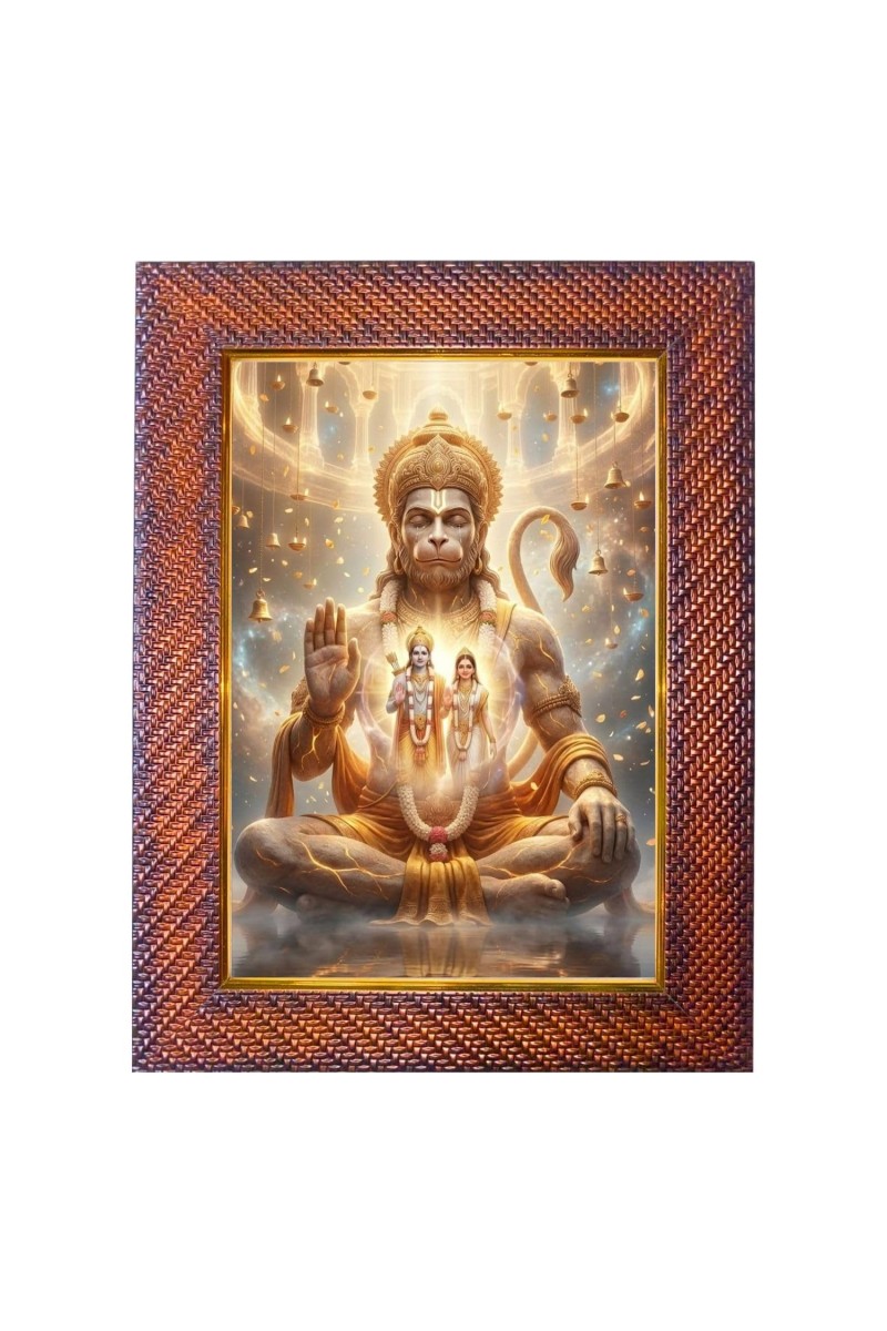 Lord Hanuman Photo Frame Religious Wall & Table Decor Frame | Lord Hanuman Spiritual Photo Frame For Home, Temple & Office | Decorative Hindu God & Goddess Frame (Pack Of 1) (F18224)