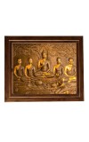 Hitech Sales Gautam Buddha With His Disciple Photo Frame for Pooja Room, Temple Decor, Home Decoration and Gift (Wall and Tabletop, Rectangular, Printed Photo, 12 x 14 inches Frame, Brown)