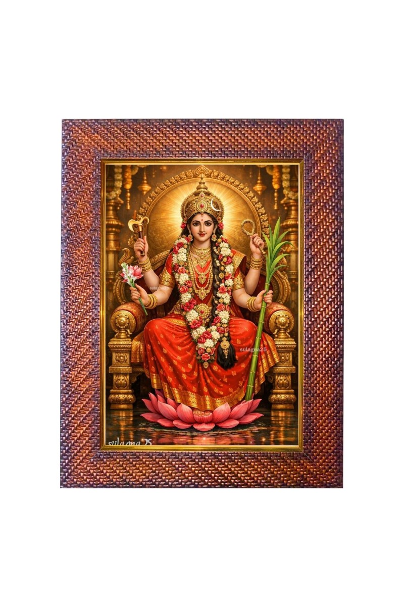 Maa Lalita Photo Frame 10x14 Inch Religious Wall & Table Decor Frame | Maa Lalita Spiritual Photo Frame For Home, Temple & Office | Decorative Hindu God & Goddess Frame (Pack Of 1) (F18118)