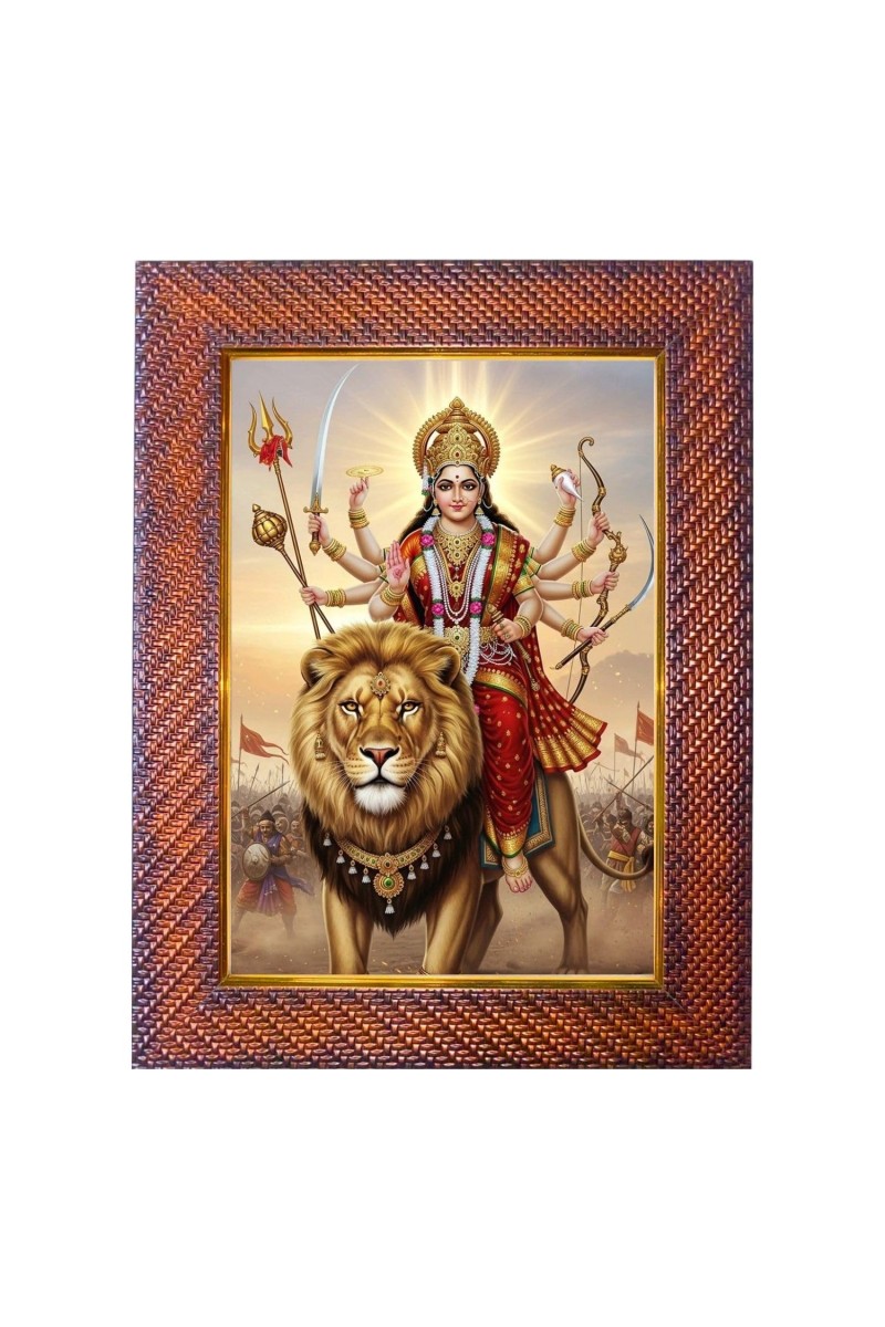 Mata Skandmata Photo Frame 15X19 Inch Religious Wall & Table Decor Frame | Mata Skandmata Spiritual Photo Frame For Home, Temple & Office (F18387X15X19)