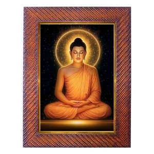 Gautama Budhha Photo Frame 15X19 Inch Religious Wall & Table Decor Frame | Gautama Budhha Spiritual Photo Frame For Home, Temple & Office (F18199X15X19)