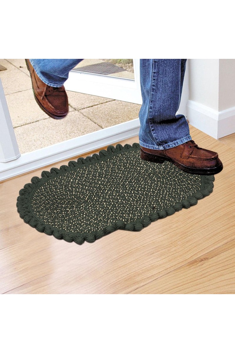 Home Beautiful Green Cotton Blend Door Mat