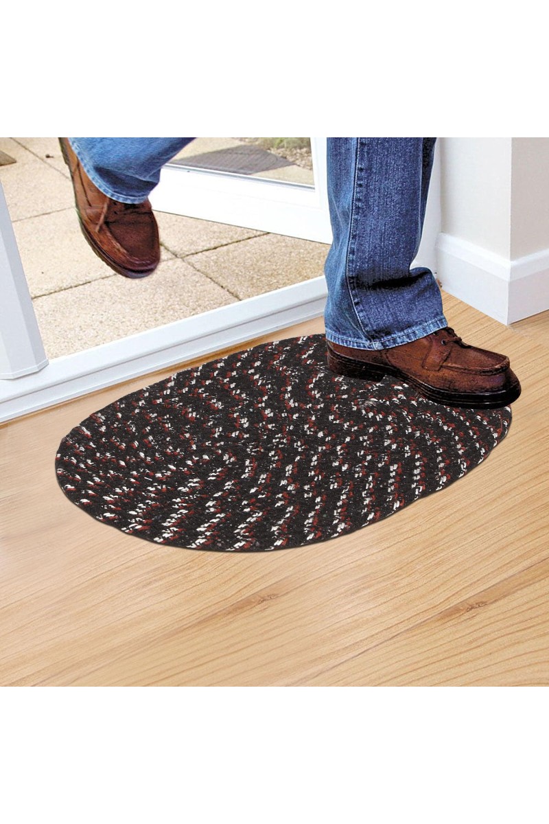 Home Beautiful Brown Polyester Cotton Door Mat