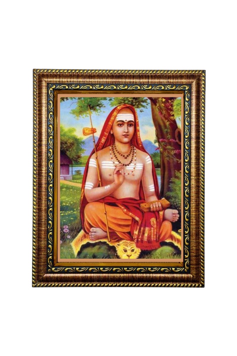 Hi Tech sales SujArta Adi Shankaracharya picture frame photo by wall art portrait image framed deity divine home decor guru (10 x 12)