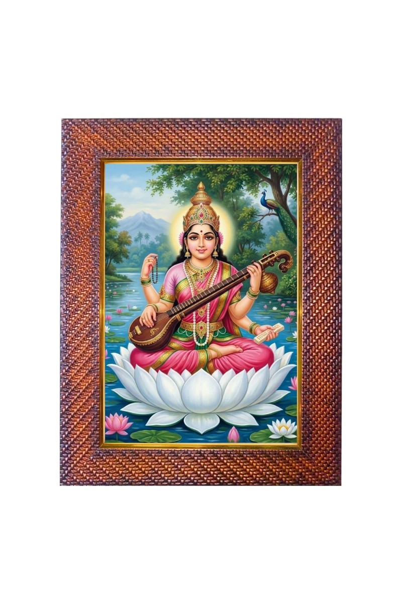 Lord Vishnu Photo Frame Religious Wall & Table Decor Frame | Lord Vishnu Spiritual Photo Frame For Home, Temple & Office | Decorative Hindu God & Goddess Frame (Pack Of 1) (F18077)