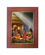 Lord Krishna Photo Frame 19X23 Inch Religious Wall & Table Decor Frame | Lord Krishna Spiritual Photo Frame For Home, Temple & Office | Decorative Hindu God & Goddess Frame (Pack Of 1) (F18175)