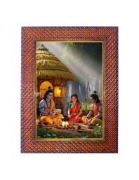 Lord Krishna Photo Frame Religious Wall & Table Decor Frame | Lord Krishna Spiritual Photo Frame For Home, Temple & Office | Decorative Hindu God & Goddess Frame (Pack Of 1) (F18175)