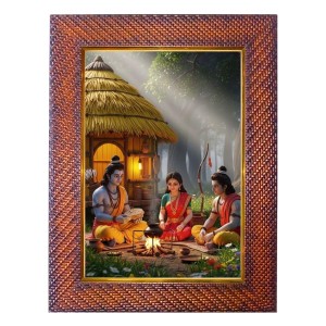 Lord Krishna Photo Frame 21X25 Inch Religious Wall & Table Decor Frame | Lord Krishna Spiritual Photo Frame For Home, Temple & Office | Decorative Hindu God & Goddess Frame (Pack Of 1) (F18175)
