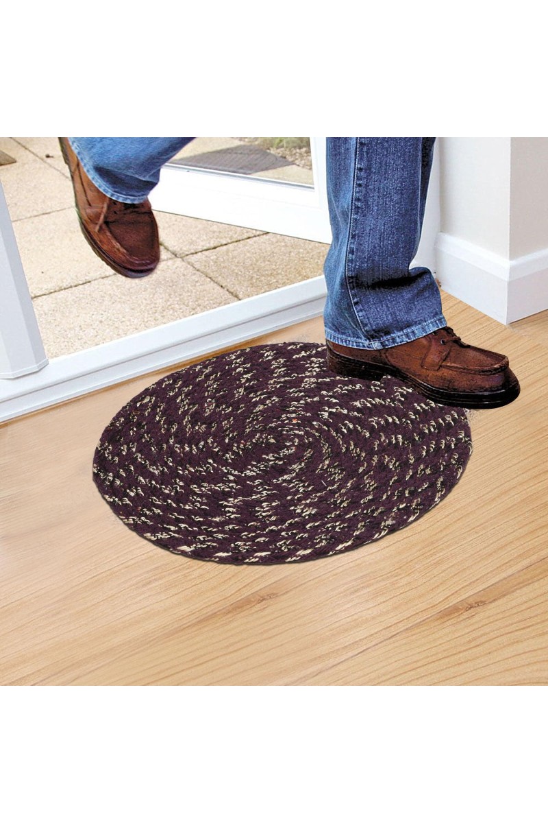 Home Beautiful Wine Polyester Cotton Door Mat