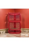 HiTechMart Plastic 4-Tier Corner Shelf Rack – Wall-Mounted Storage Organizer for Kitchen & Bathroom (Red)