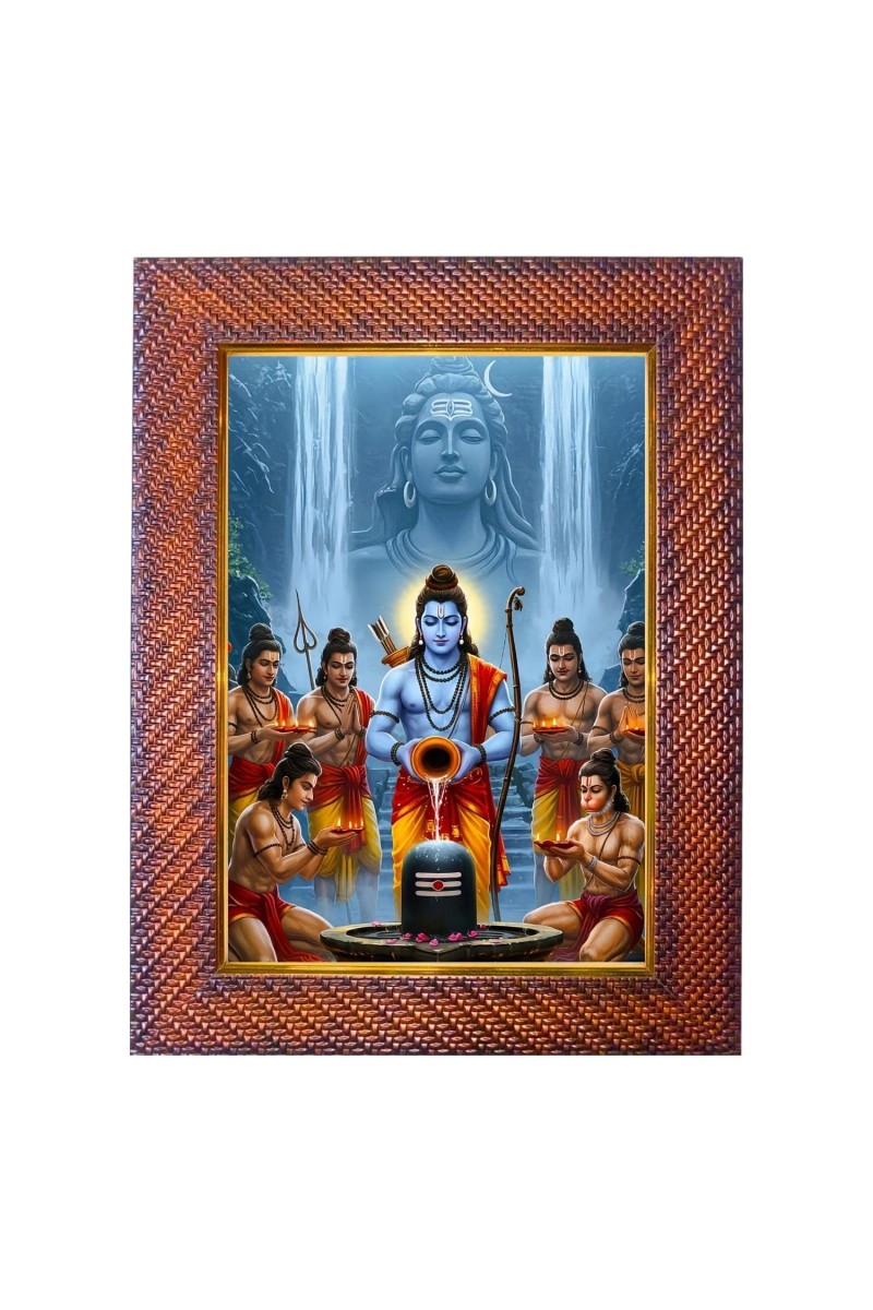 Lord Parshuram Photo Frame 17X21 Inch Religious Wall & Table Decor Frame | Lord Parshuram Spiritual Photo Frame For Home, Temple & Office | Decorative Hindu God & Goddess Frame (Pack Of 1) (F18184