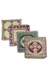Hitech Sales Pure Cotton Puja Aasan Set Designer Prayer Mats for Puja, Meditation or Sitting on Floor & Multipurpose Use - Size 20 x 20 inch (Multicolor) (4)