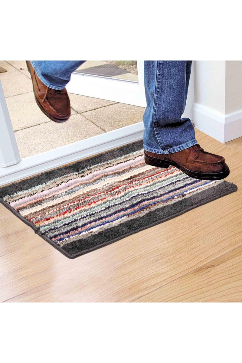 Home Beautiful Grey Polyester Door Mat