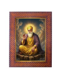 Guru Nanak Photo Frame 15X19 Inch Religious Wall & Table Decor Frame | Guru Nanak Spiritual Photo Frame For Home, Temple & Office | Decorative Hindu God & Goddess Frame (Pack Of 1) (F18239)