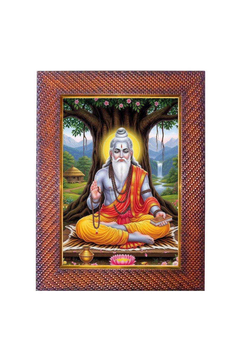Lord Agni Dev Photo Frame 13X17 Inch Religious Wall & Table Decor Frame | Lord Agni Dev Spiritual Photo Frame For Home, Temple & Office | Decorative Hindu God & Goddess Frame (Pack Of 1) (F18356)