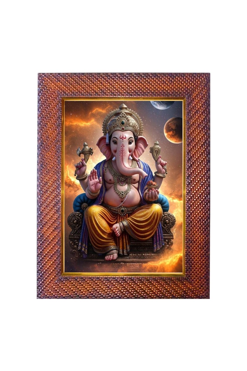 Mata Paravti Lord Ganesha Photo Frame 17X21 Inch Religious Wall & Table Decor Frame | Mata Paravti Lord Ganesha Spiritual Photo Frame For Home, Temple & Office (F18141X17X21)