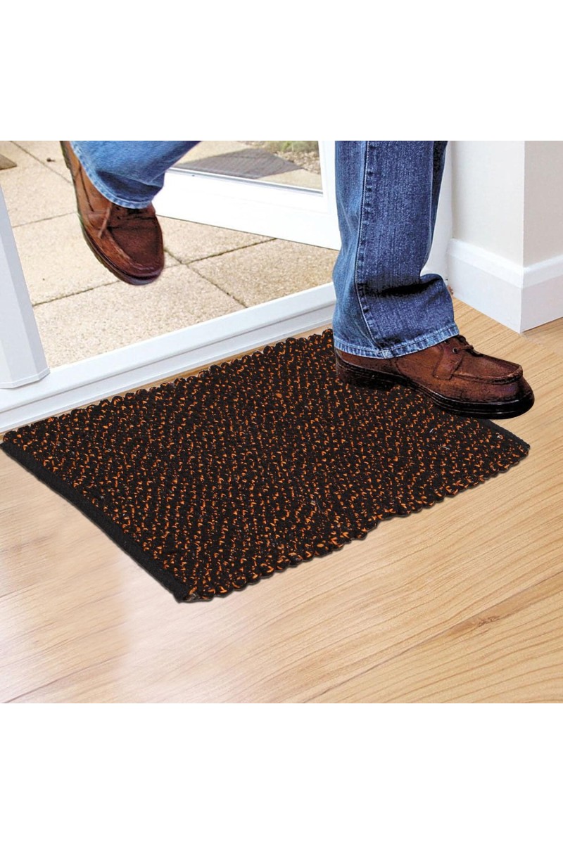 Home Beautiful Brown Cotton Blend Door Mat