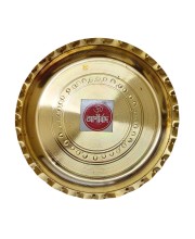 Small Brass Puja Thali/Bhog Thali for Mandir with Beautiful Design for Home & Temple Decoration & Gifting (14 cm)