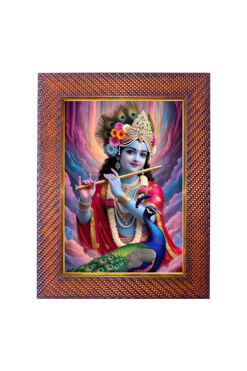 Lord Shani Dev Photo Frame 13X17 Inch Religious Wall & Table Decor Frame | Lord Shani Dev Spiritual Photo Frame For Home, Temple & Office | Decorative Hindu God & Goddess Frame (Pack Of 1) (F18110