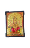 Hitech Sales Hindu God Lord Ganesh Gold Plated Wooden Laminated Photo Frame 5x7 Inch Decorative Frame for Home, Office, and Temple