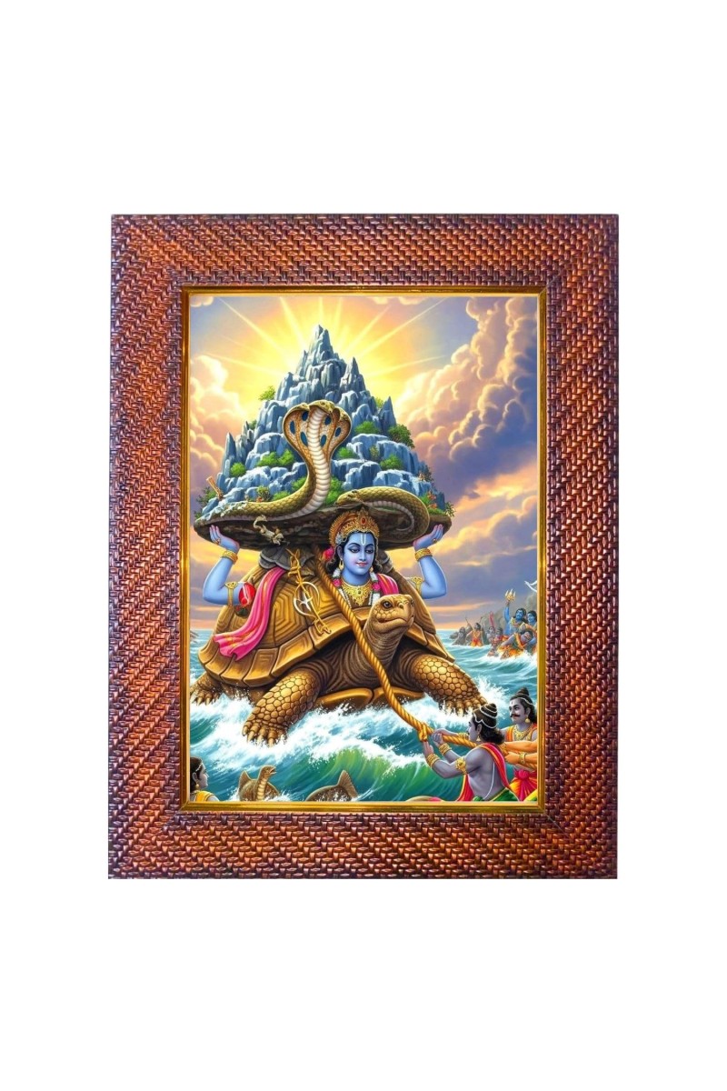 Lord Krishna Photo Frame Religious Wall & Table Decor Frame | Lord Krishna Spiritual Photo Frame For Home, Temple & Office | Decorative Hindu God & Goddess Frame (Pack Of 1) (F18159)