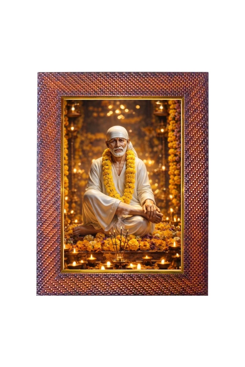Swami Sivananda Saraswati Photo Frame Religious Wall & Table Decor Frame | Swami Sivananda Saraswati Spiritual Photo Frame For Home, Temple & Office | Decorative Hindu God & Goddess Fra