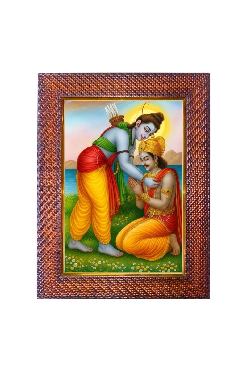 Lord Subrahmanya Photo Frame 17X21 Inch Religious Wall & Table Decor Frame | Lord Subrahmanya Spiritual Photo Frame For Home, Temple & Office | Decorative Hindu God & Goddess Frame (Pack Of 1) (F1