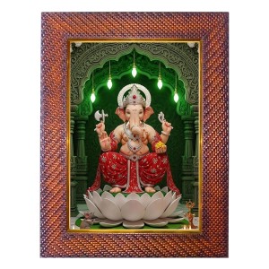 Radha Krishna Photo Frame 21X25 Inch Religious Wall & Table Decor Frame | Radha Krishna Spiritual Photo Frame For Home, Temple & Office | Decorative Hindu God & Goddess Frame (Pack Of 1) (F18065)