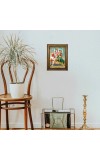 Hitech Sales Radha & Krishna Photo Frame/Golden Frame/Laminated Photo/Front glass/Size 10 x 8 Inch