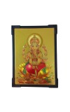 Hitech Sales Hindu God Ganesha Gold Plated Wooden Laminated Photo Frame 5x7 Inch Decorative Frame for Home, Office, and Temple