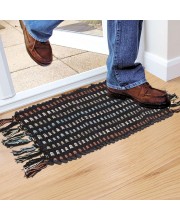 Home Beautiful Black Polyester Cotton Door Mat