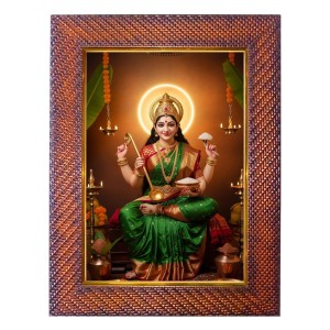 Mata Saraswati Photo Frame 17X21 Inch Religious Wall & Table Decor Frame | Mata Saraswati Spiritual Photo Frame For Home, Temple & Office (F18133X17X21)