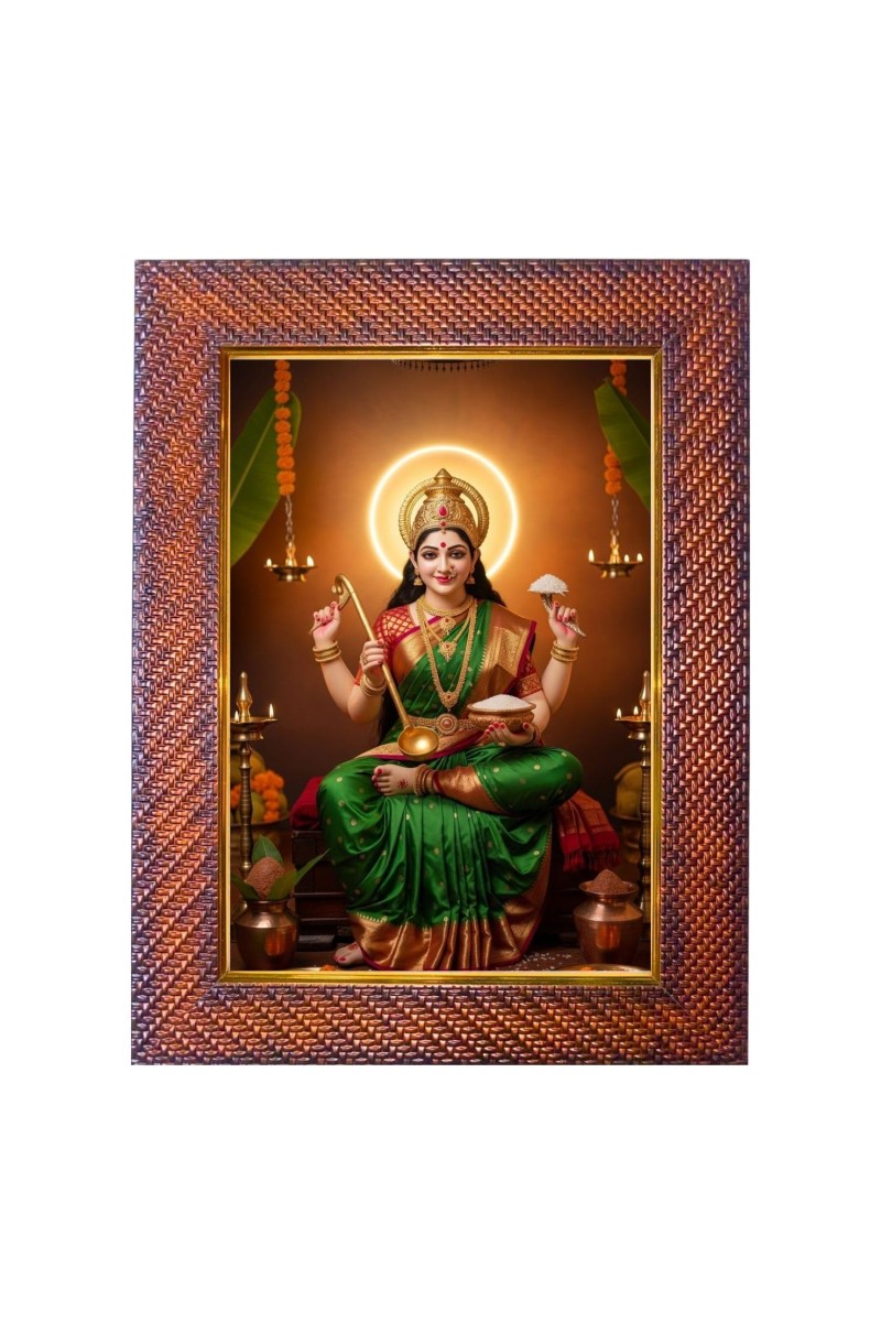 Mata Saraswati Photo Frame 21X25 Inch Religious Wall & Table Decor Frame | Mata Saraswati Spiritual Photo Frame For Home, Temple & Office (F18133X21X25)
